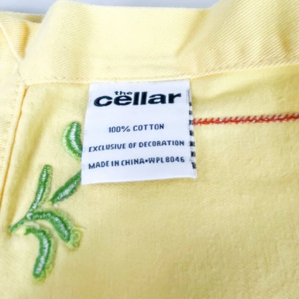 The Cellar Cotton Embroidered Rooster Yellow Napkins Set Of 5 French Country